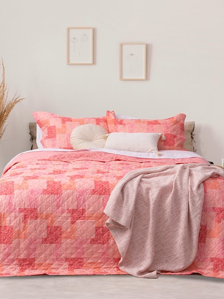 Quilt 2 Plazas Cosido Patchwork Virgo 1