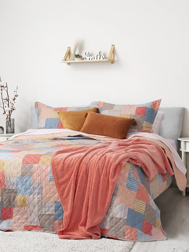 Quilt 2 Plazas Cosido Patchwork Geminis 1