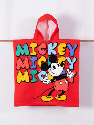 Toalla Playa + Capucha - Mickey Red