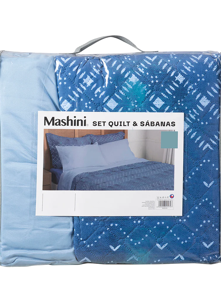 Quilt + Sábana Estampado 1.5 Plaza / Indigo 2
