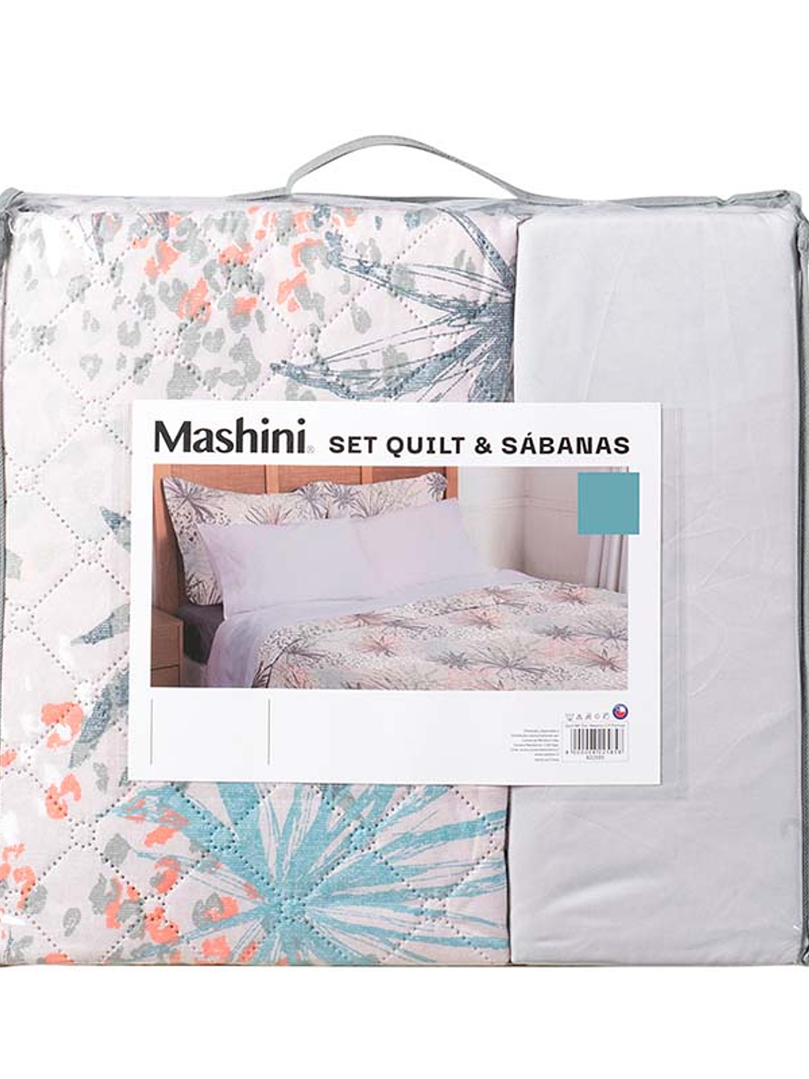 Quilt + Sábana Estampado 2 Plazas / Palmas 3