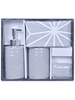Set de Baño 4 Piezas Rayas Gris - Miniatura 1