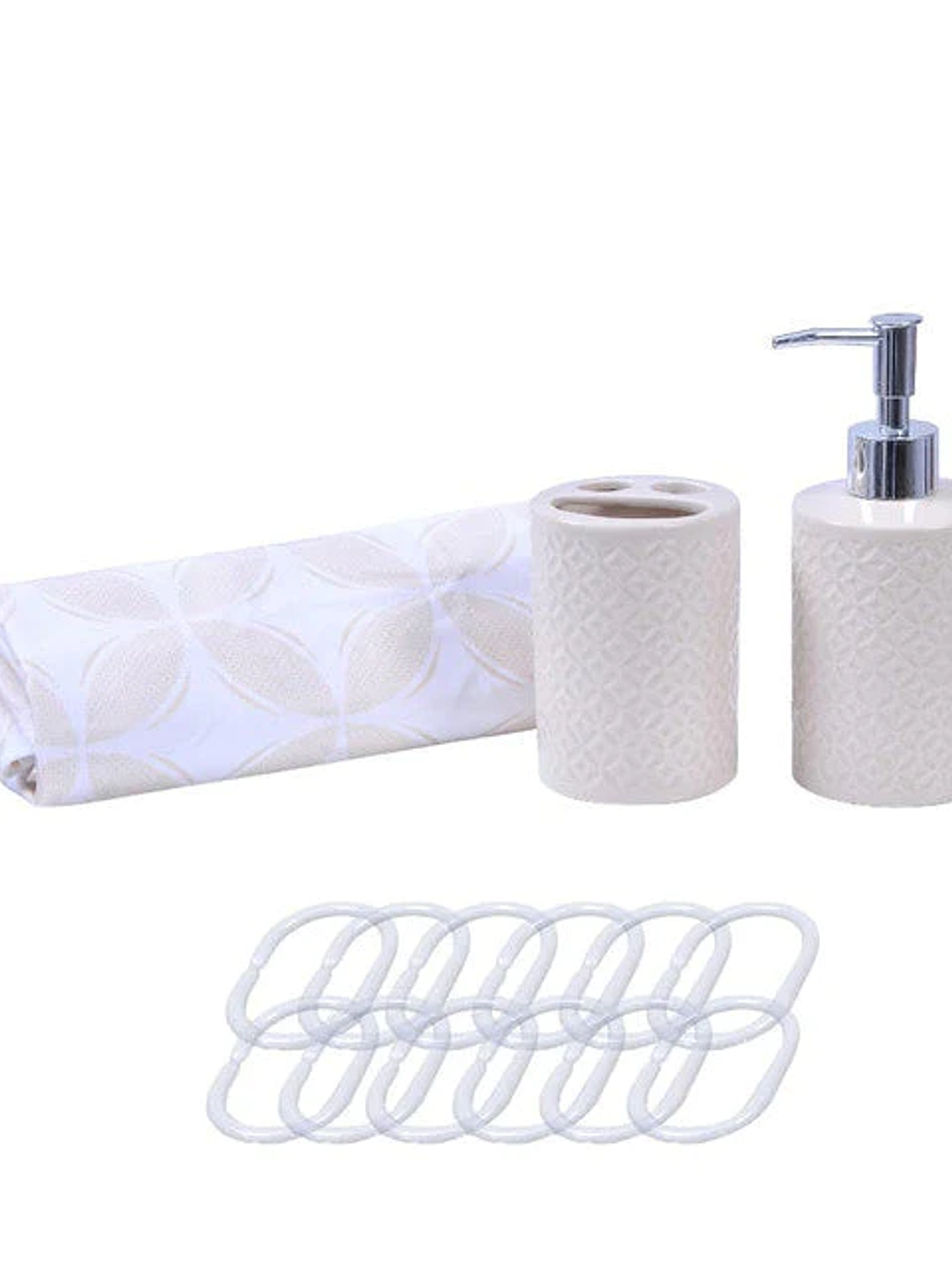 Set de Baño 4 Piezas Cruces Beige 2