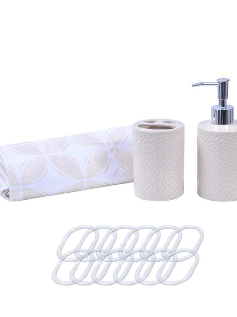 Set de Baño 4 Piezas Cruces Beige 2