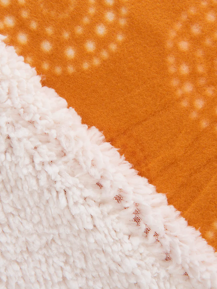 Frazada 2 Plazas Polar Sherpa Estampado Rosa 2