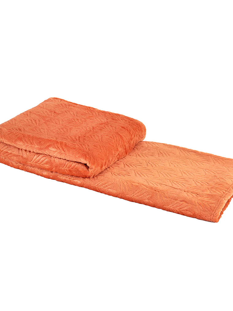 Manta Flannel Embossed 127x152 cms Naranjo 1