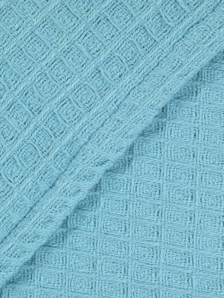 Manta Algodón Tejido 130x160 cm Turquesa 2