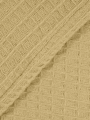 Manta Algodón Tejido 130x160 cm Mostaza