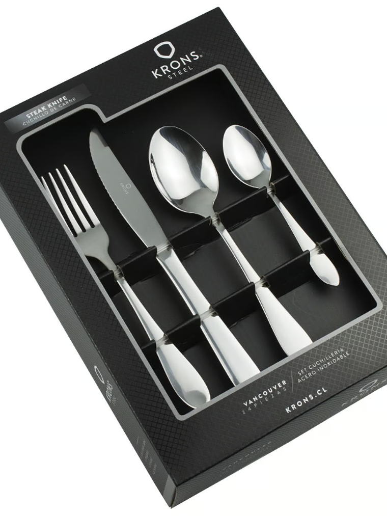 Juego de cuchillería 24 piezas acero inoxidable 1