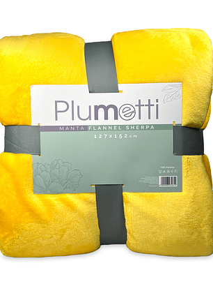 Manta Flannel Plumetti 127x152 - Mostaza