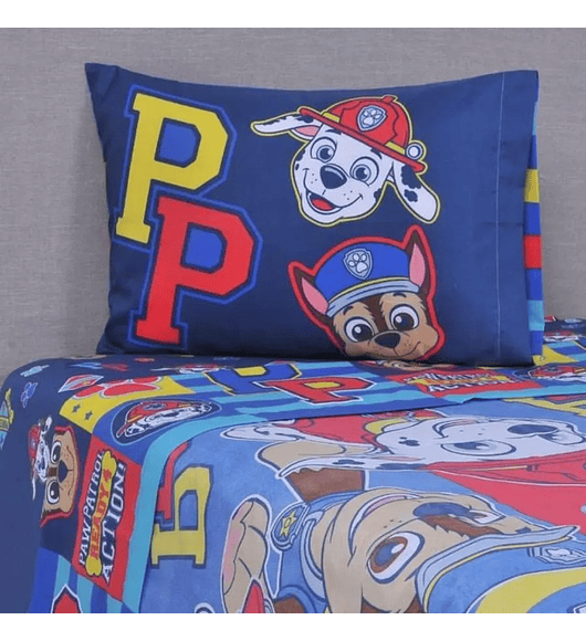 Sábana Single Infantil - Paw Patrol Niño Action