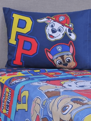 Sábana Single Infantil - Paw Patrol Niño Action