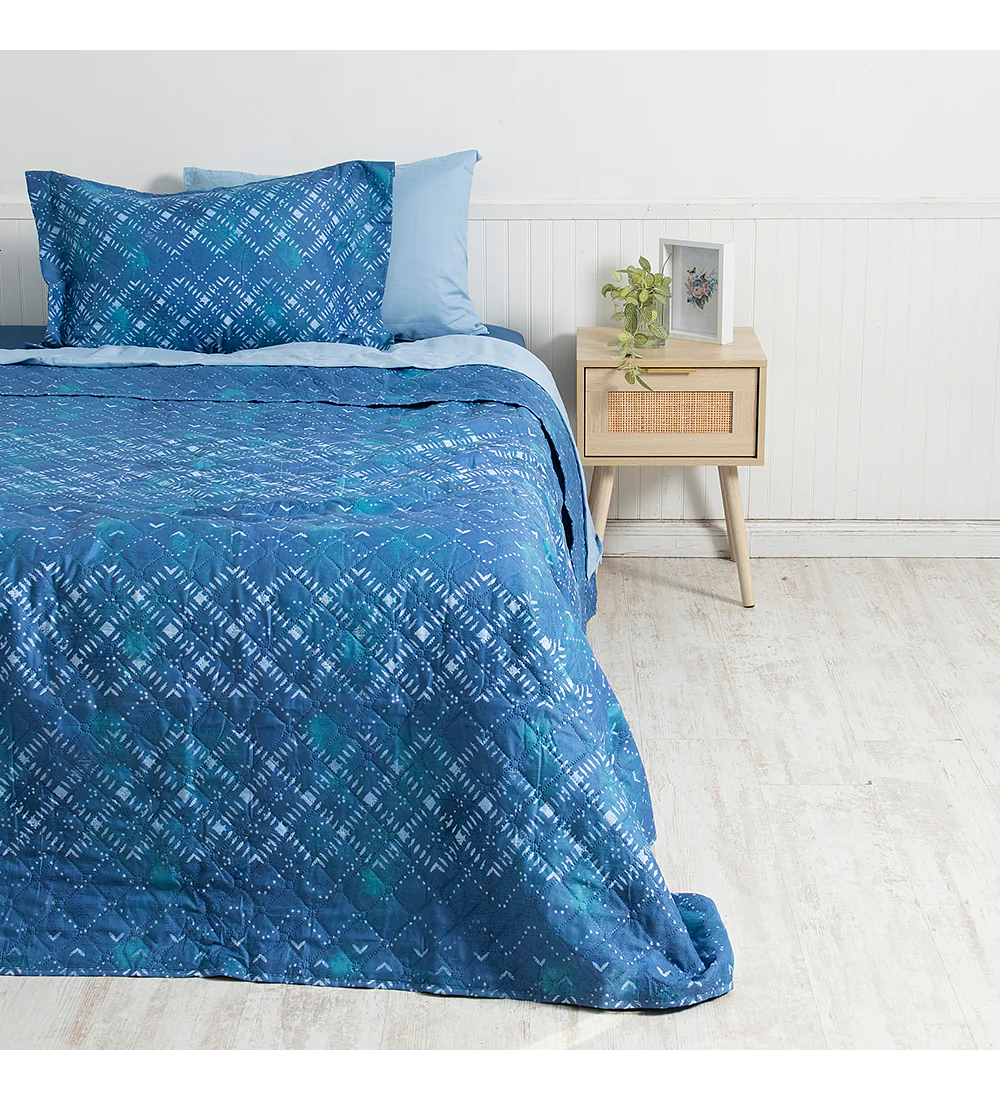 Quilt + Sábana Estampado KING / Índigo