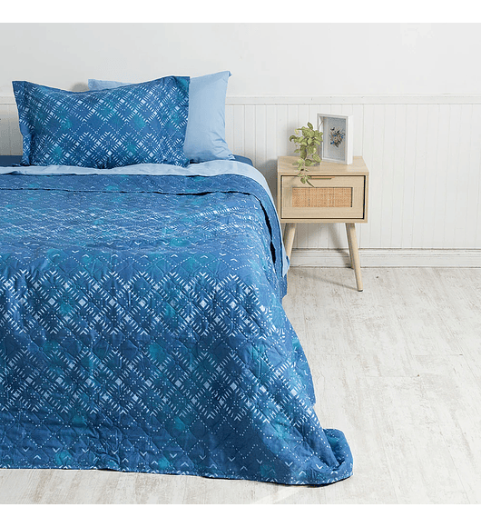 Quilt + Sábana Estampado KING / Índigo