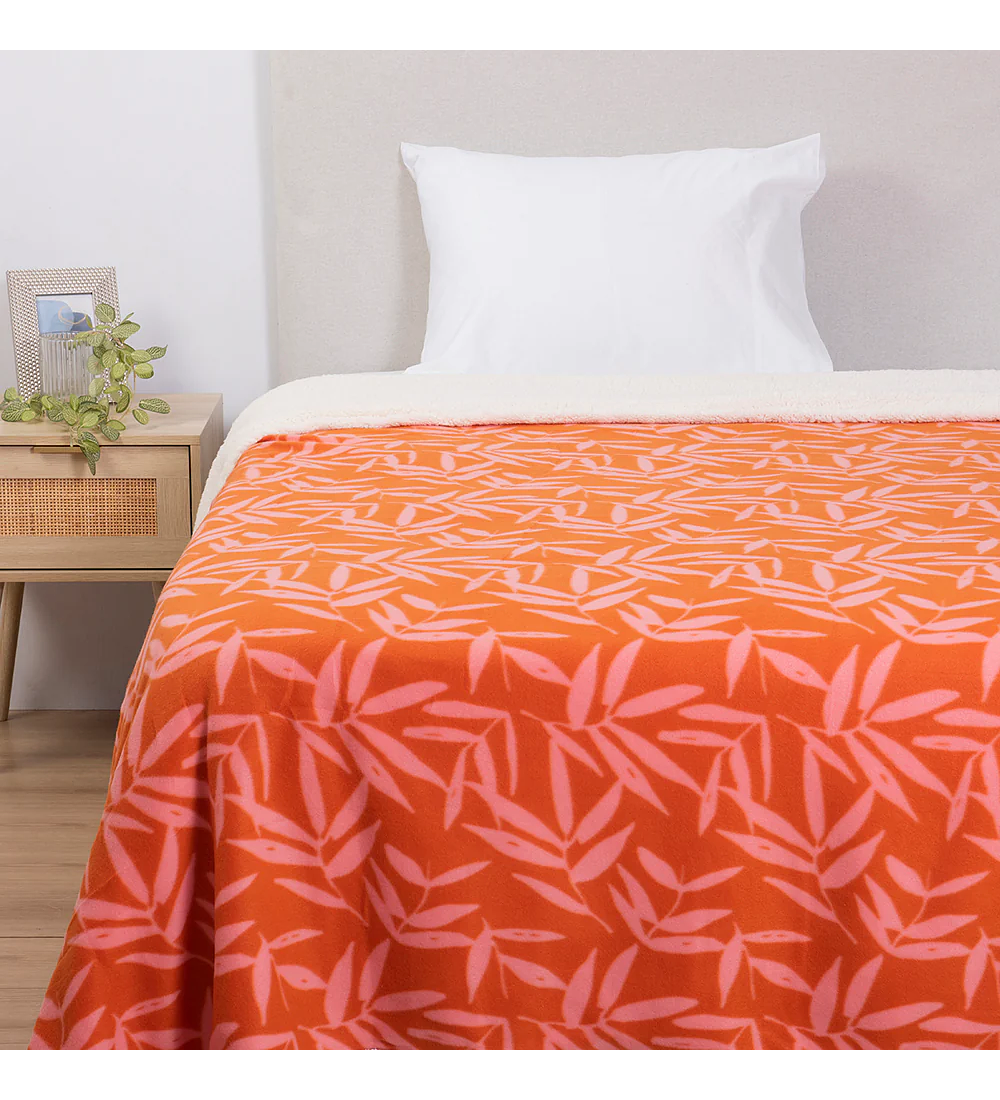 Frazada KING Polar Sherpa Estampado Tulipan