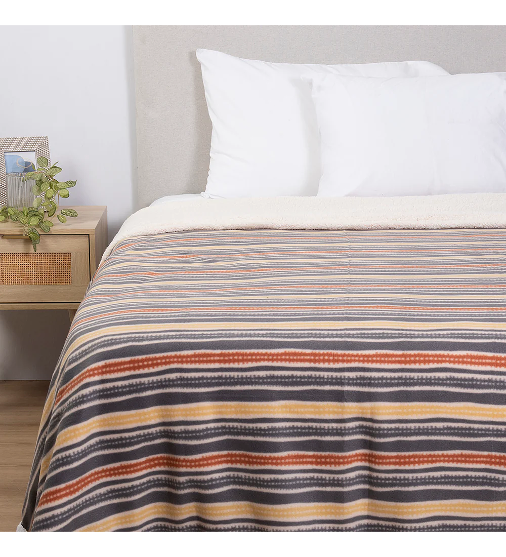 Frazada KING Polar Sherpa Estampado Gerbera