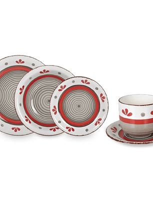 Juego de Vajilla 30 Piezas Cerámica Hallen - Emily (Venta exclusiva en local)