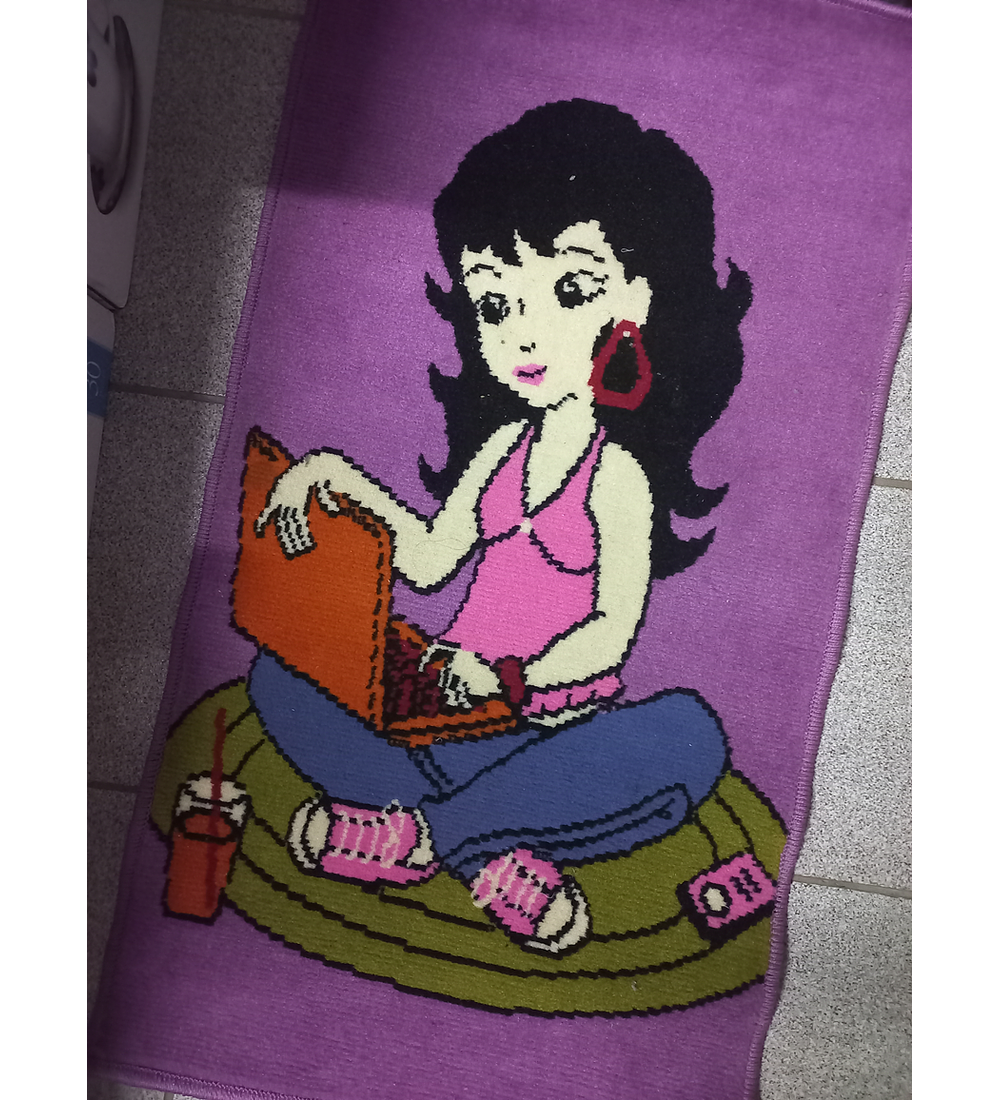 Bajada Cama Infantil - Niña Computador (54x98 cms)