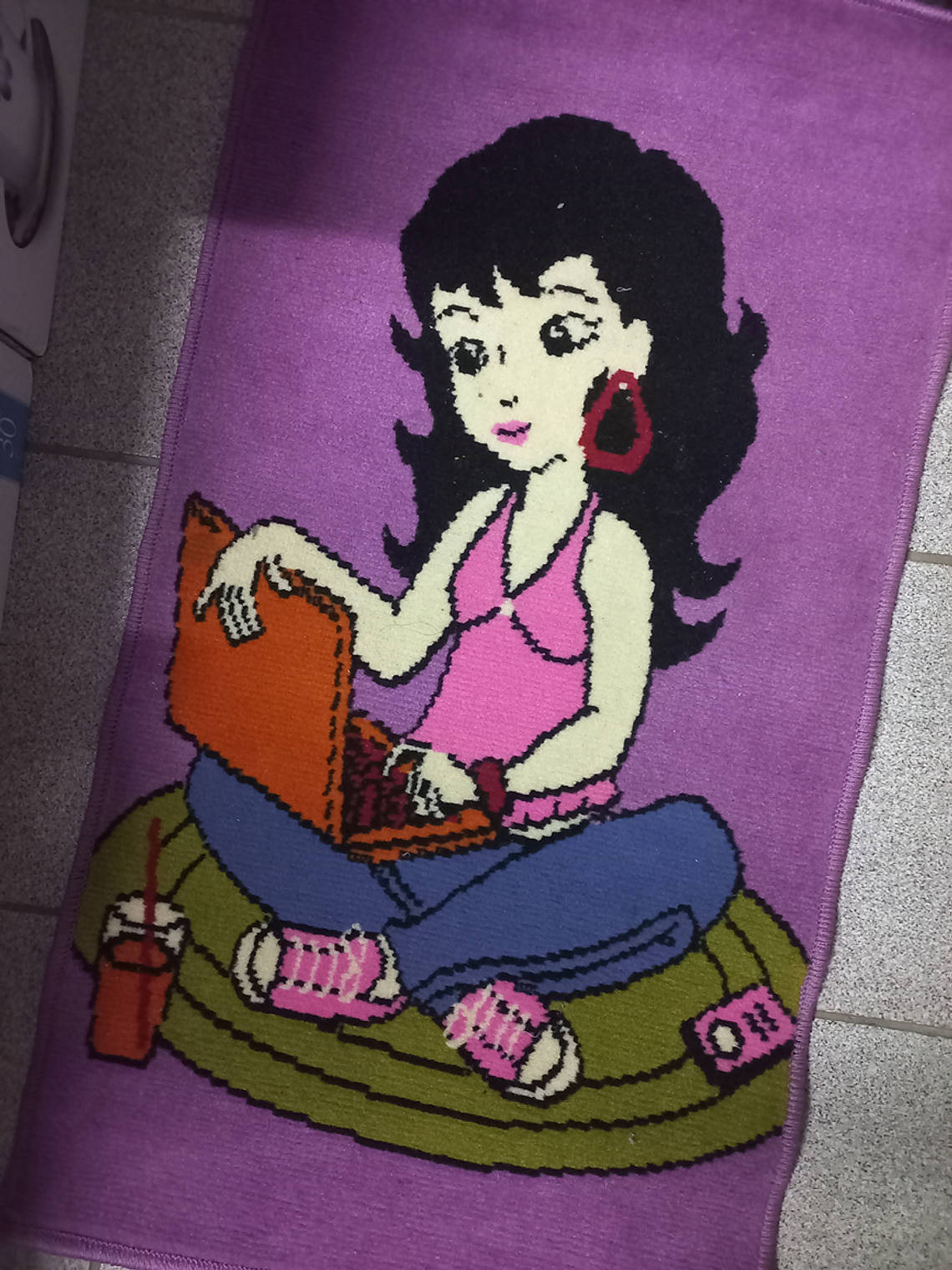 Bajada Cama Infantil - Niña Computador (54x98 cms) 1