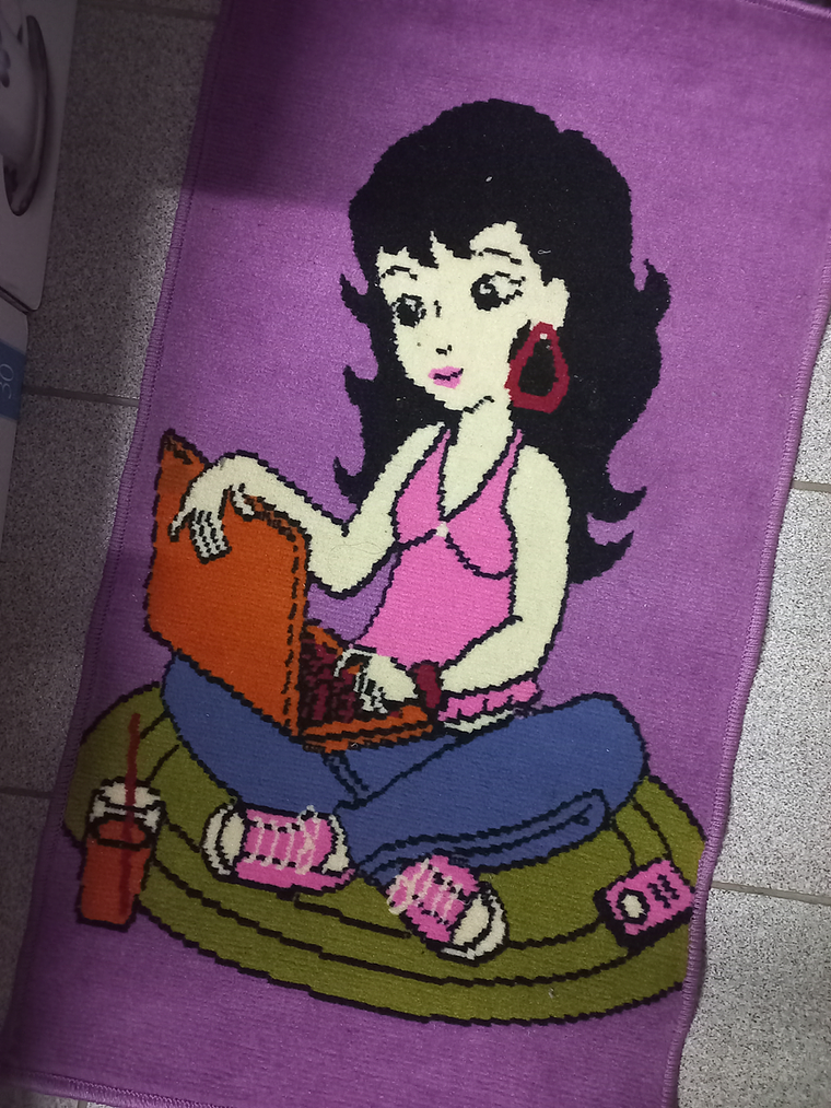 Bajada Cama Infantil - Niña Computador (54x98 cms) 1