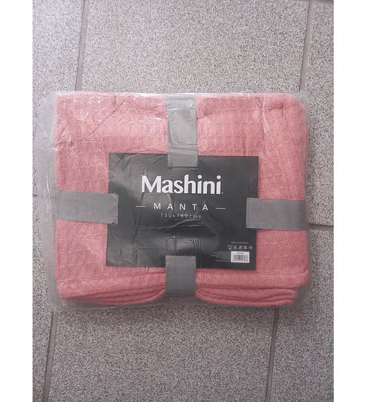 Manta Algodón Tejido 130x160 cm Coral