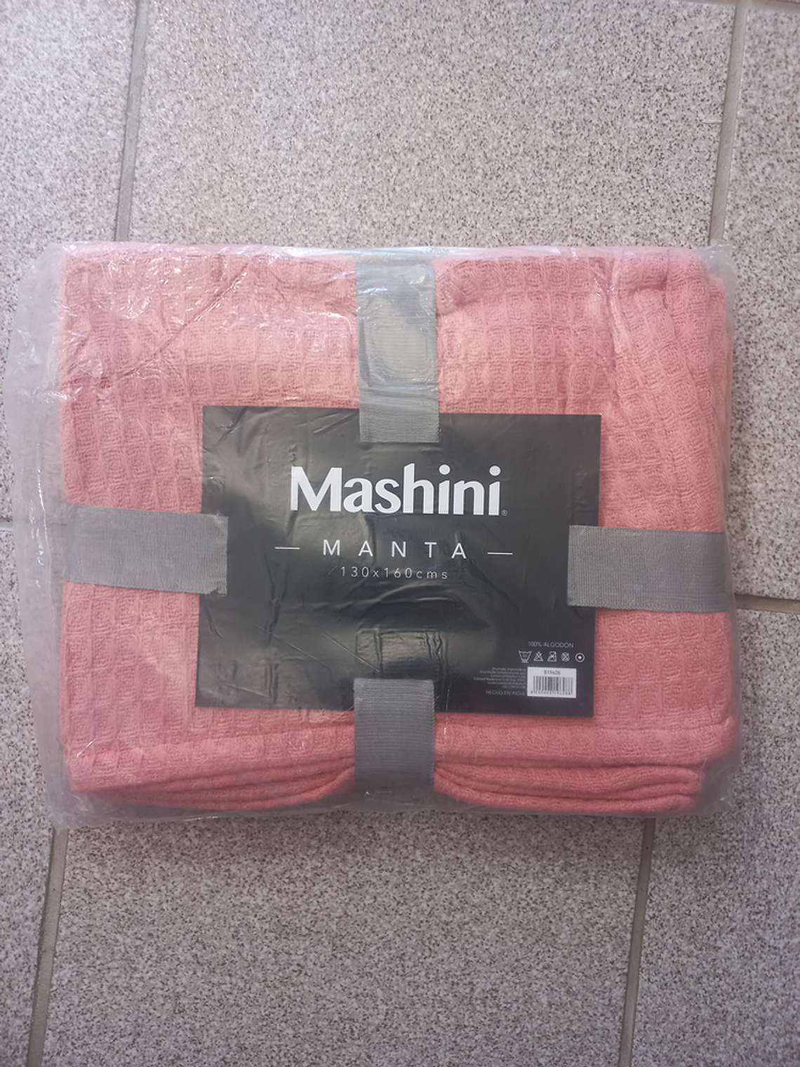 Manta Algodón Tejido 130x160 cm Coral 1