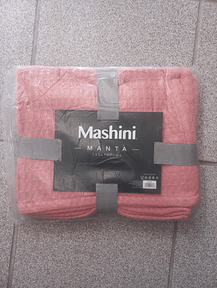 Manta Algodón Tejido 130x160 cm Coral