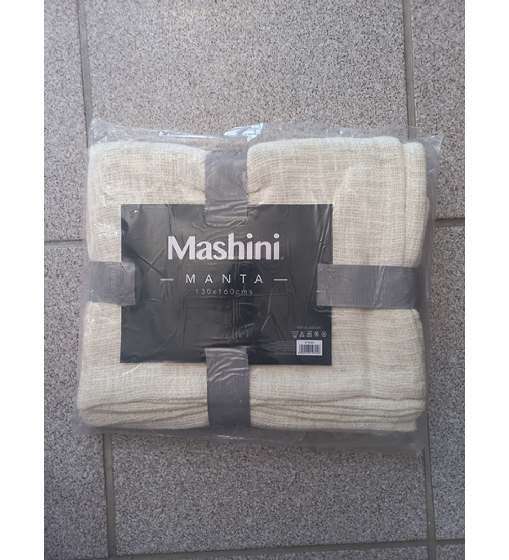 Manta Algodón Tejido 130x160 cm Beige