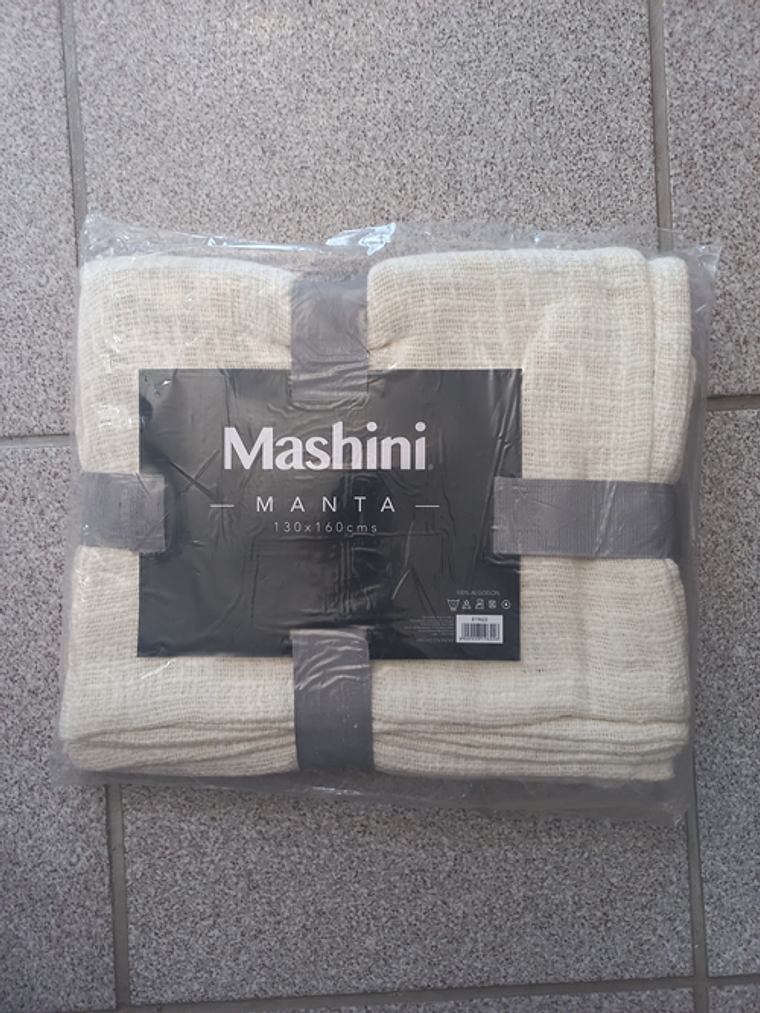 Manta Algodón Tejido 130x160 cm Beige 1