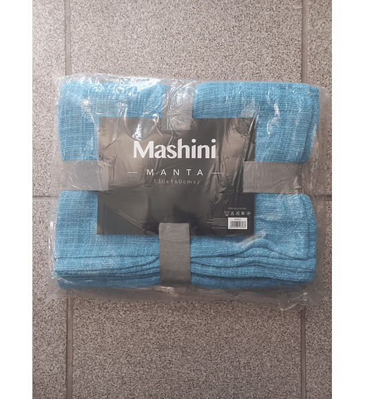 Manta Algodón Tejido 130x160 cm Azul