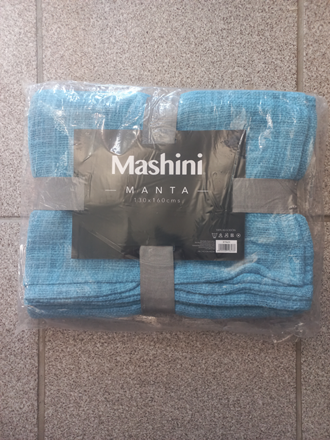 Manta Algodón Tejido 130x160 cm Azul 1