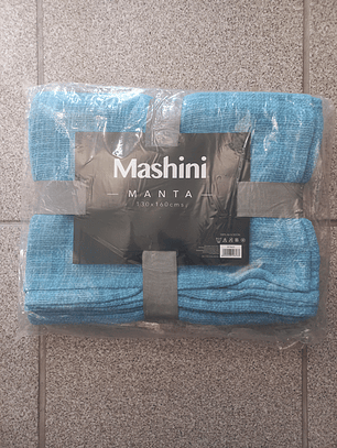 Manta Algodón Tejido 130x160 cm Azul