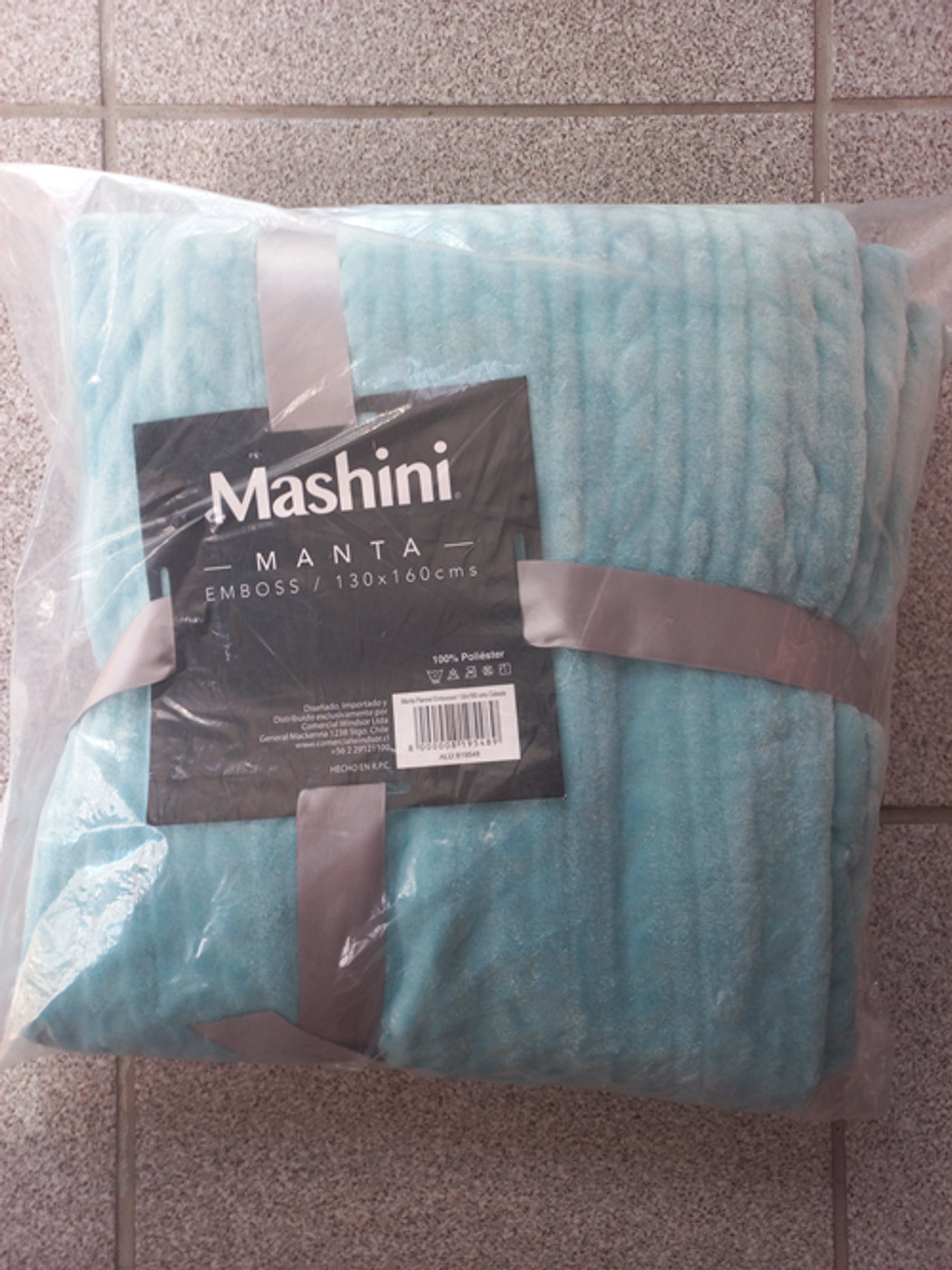 Manta Emboss 130x160 cm Turquesa 1
