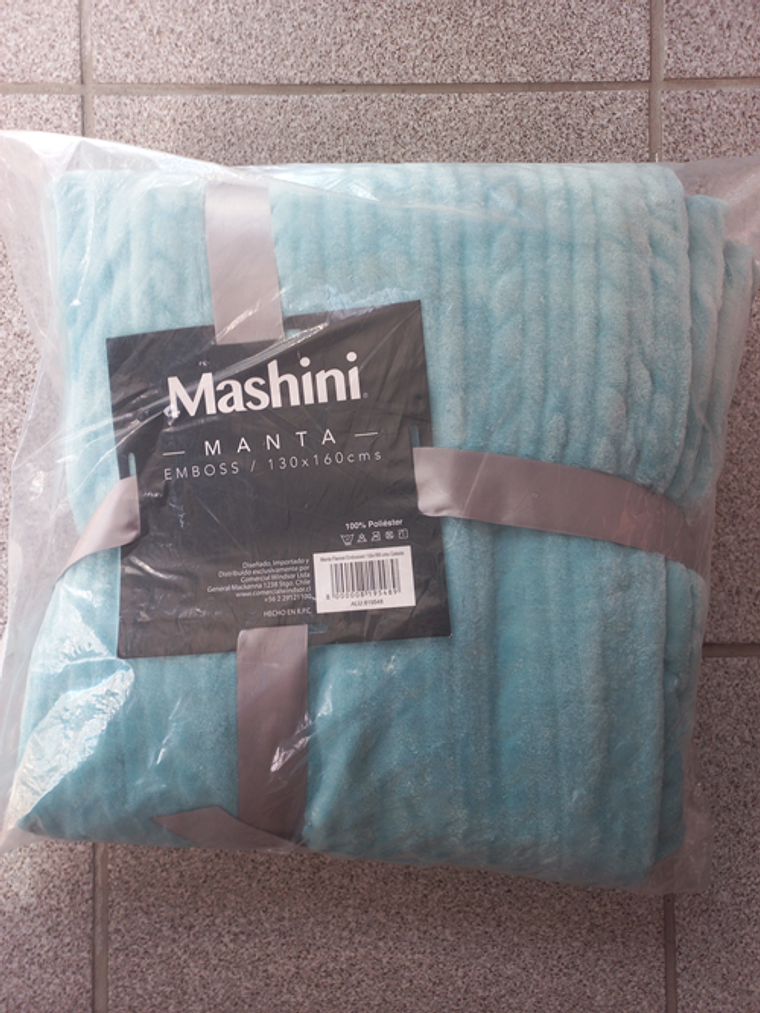 Manta Emboss 130x160 cm Turquesa 1