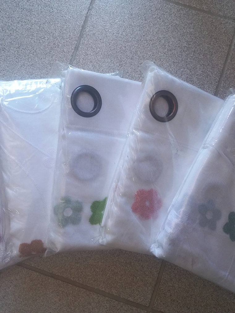 Visillos con diseño (1.50 x 2.20 mts) - Flor simple 1