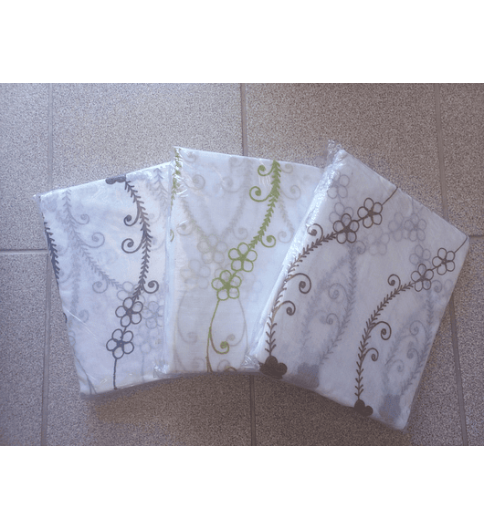 Visillos con diseño (1.50 x 2.20 mts) - Enredadera Flor