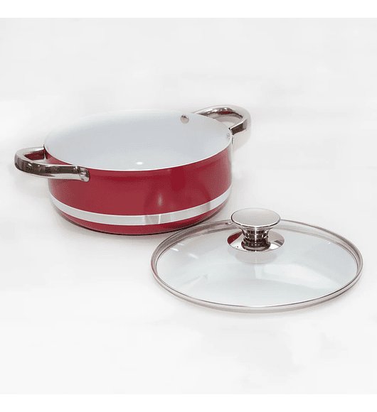  Arrocera con asa Cerámico Rojo