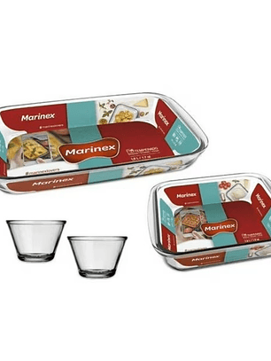 Set Asadera Rectangular + Asadera Cuadrada + 2 Flaneras (Venta exclusiva en local)