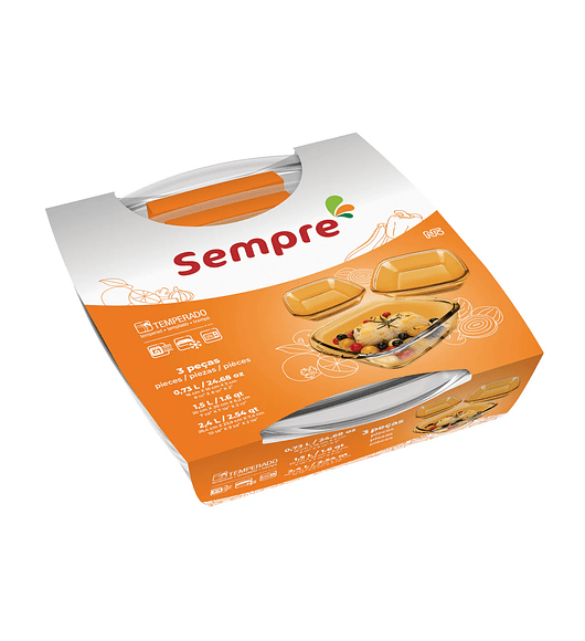 Set 3 Fuentes Rectangulares Sempre 