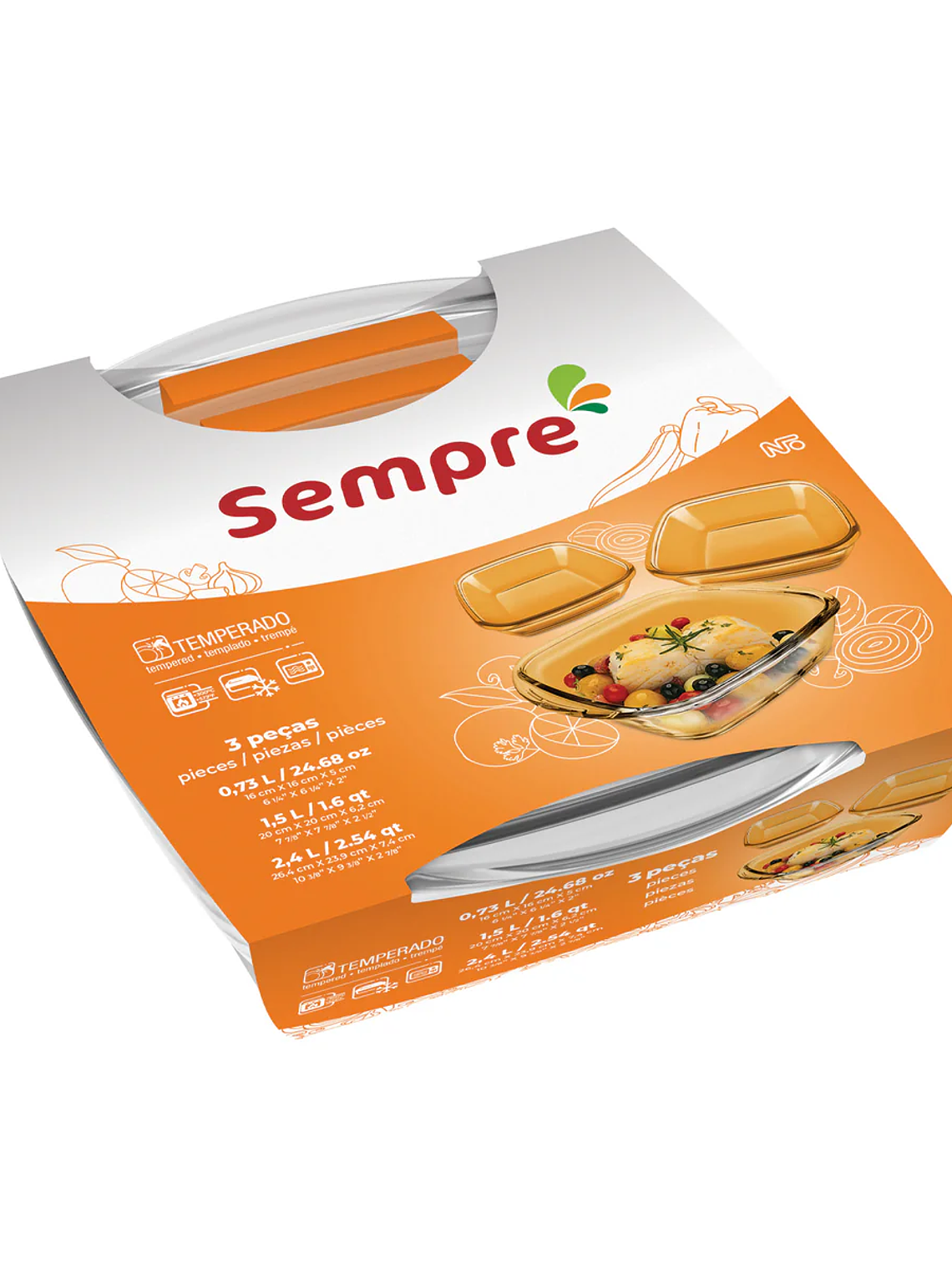 Set 3 Fuentes Rectangulares Sempre (Venta exclusiva en local) 1