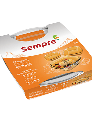 Set 3 Fuentes Rectangulares Sempre (Venta exclusiva en local)