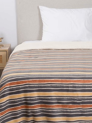 Frazada 1.5 Plazas Polar Sherpa Estampado Gerbera