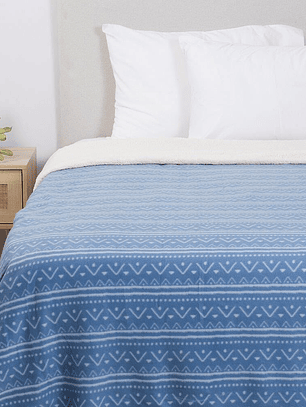 Frazada 2 Plazas Polar Sherpa Estampado Romero