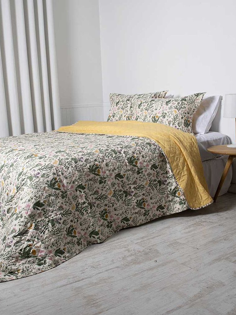 Quilt 1.5 Plazas Portugal Estampado Oliva 1