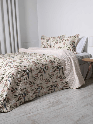 Quilt 1.5 Plazas Portugal Estampado Begonia