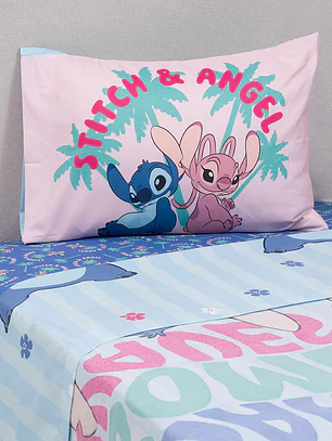 Sábana Single Infantil - Stitch Fluffy