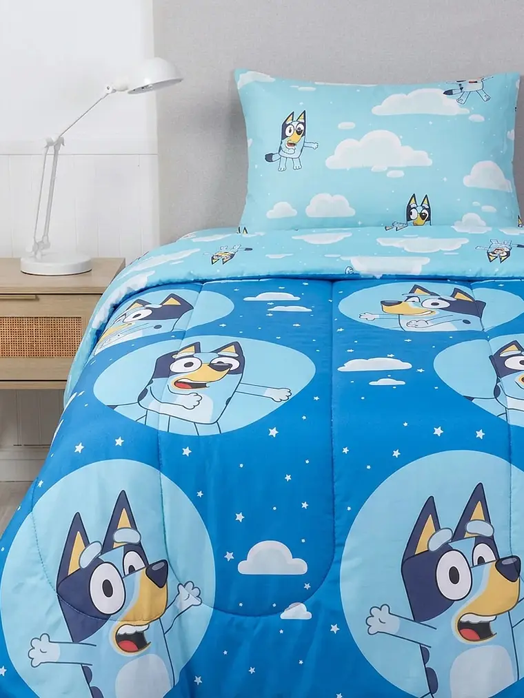 Plumón Microfibra Single - Bluey Nubes 1