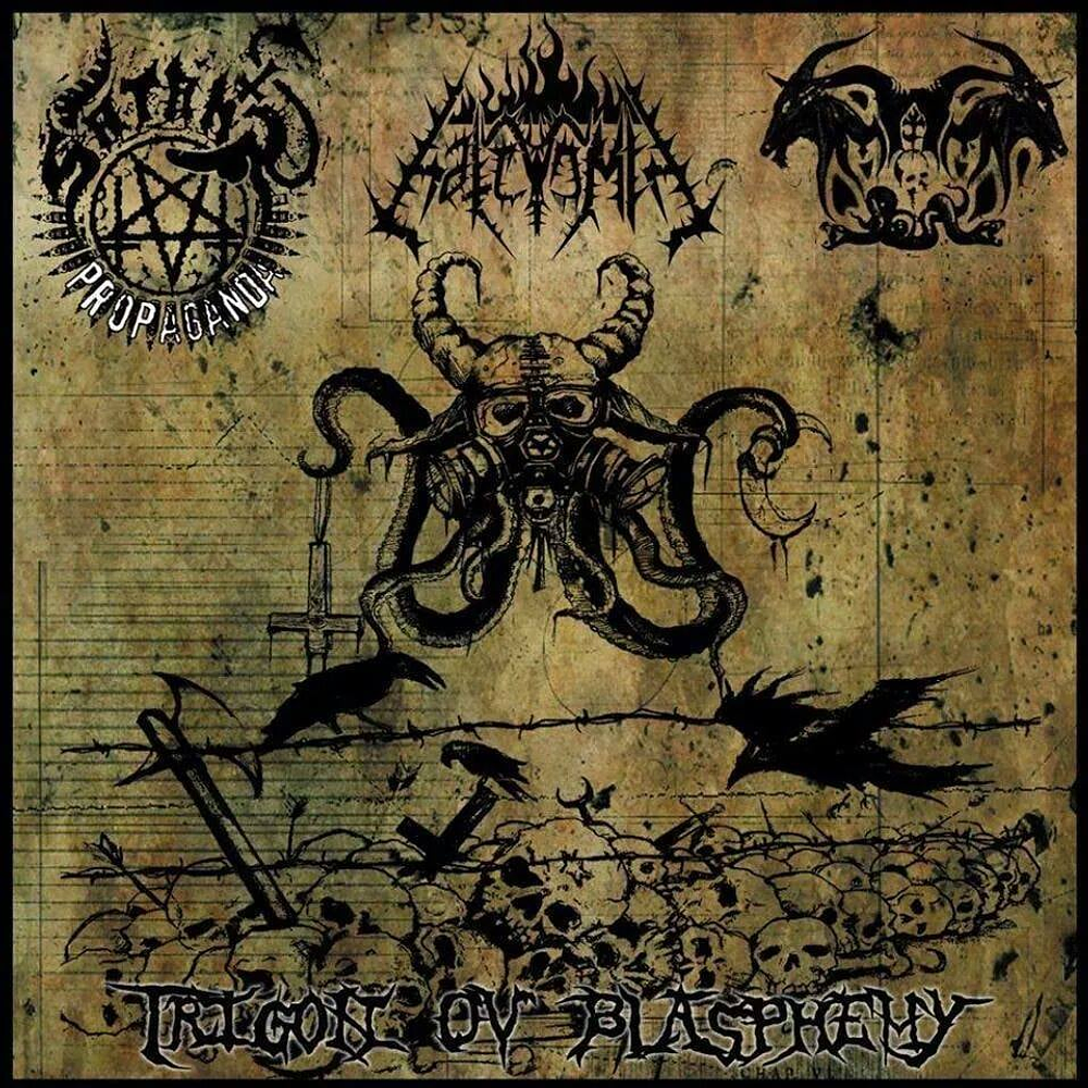 Satan's Propaganda / Impaler Of Pest / Hatevömit ‎"Trigon Ov Blasphemy" Split CD