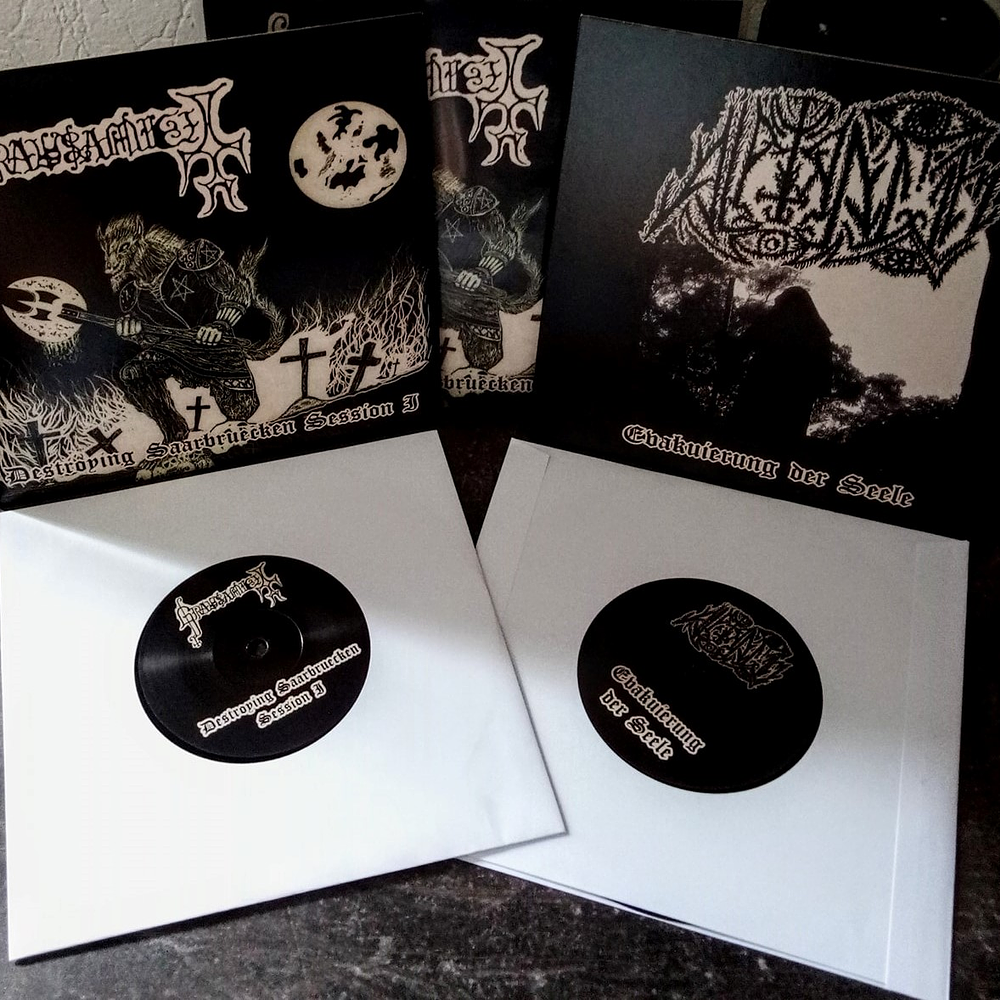 Alptraum / Grausamkeit ‎"Evakuierung Der Seele / Destroying Saarbrücken Session I" vinyl Split 7"EP