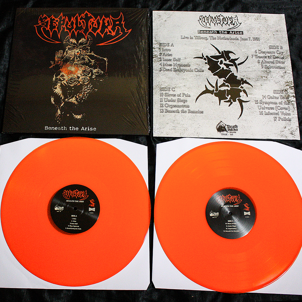 Sepultura Beneath The Arise 2LP Bootleg Orange vinyl